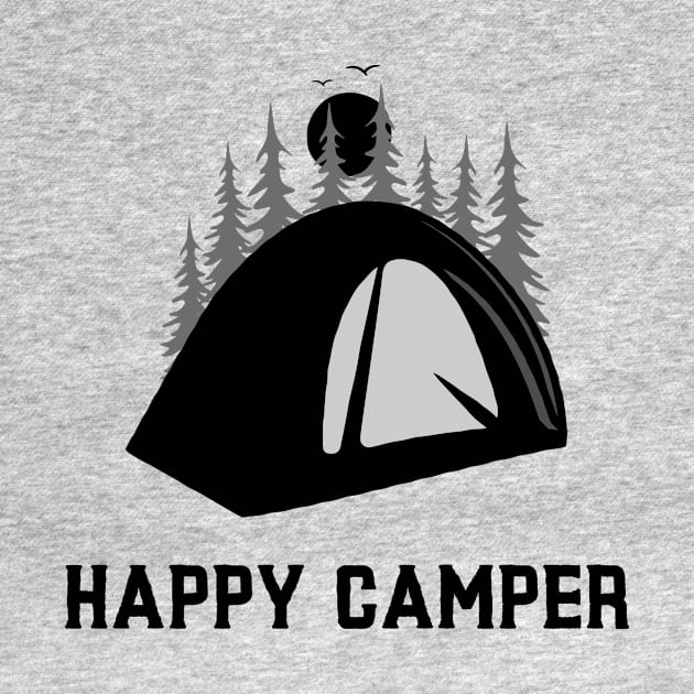 Happy Camper Tent and Nature by LaurelBDesigns